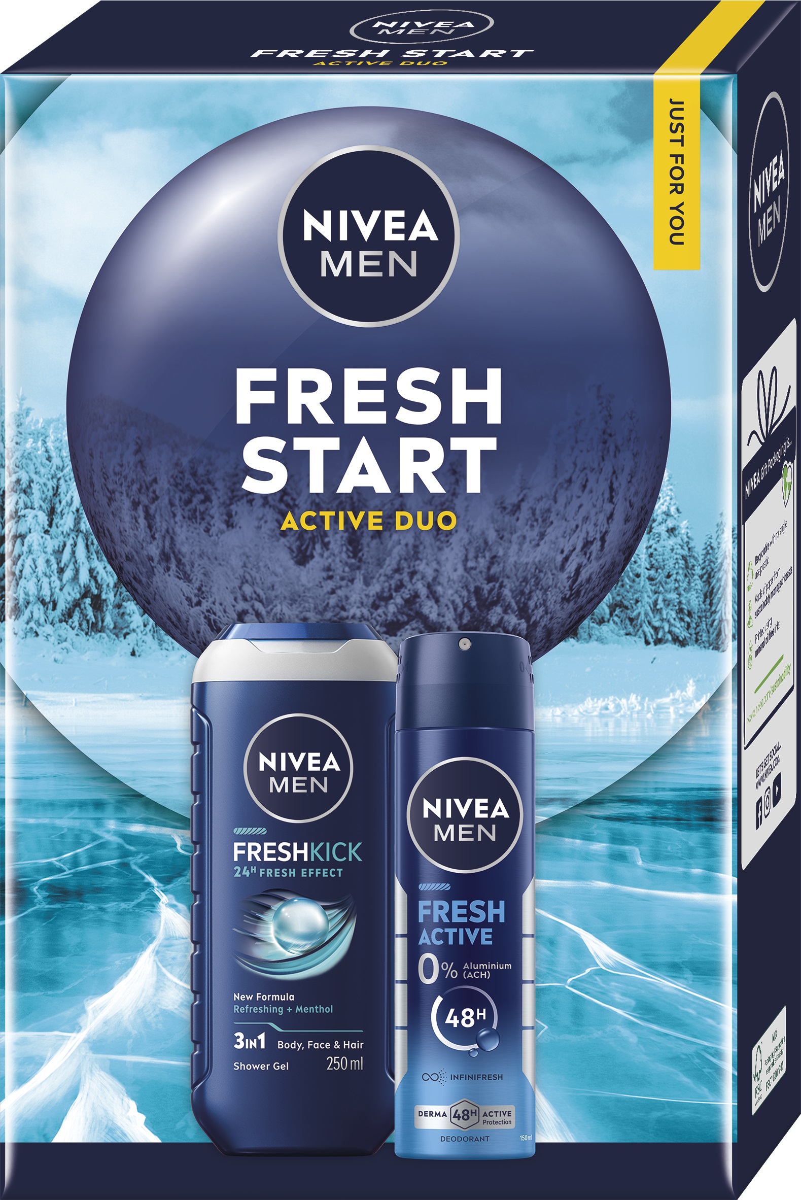 NIVEA MEN FRESH START Подаръчен комплект душ гел250 + део спрей150