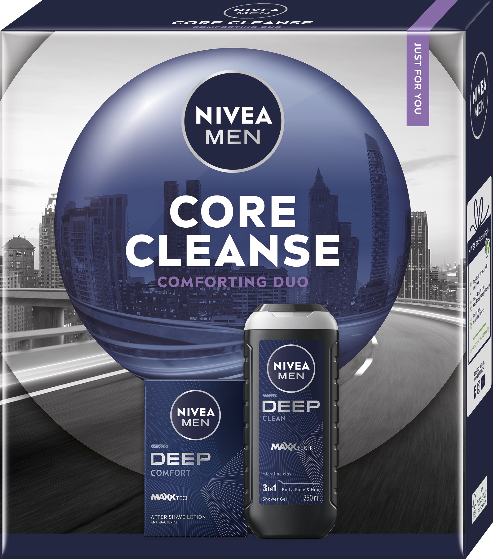 NIVEA MEN CORE CLEANSE Подаръчен комплект афтършейв + душ гел