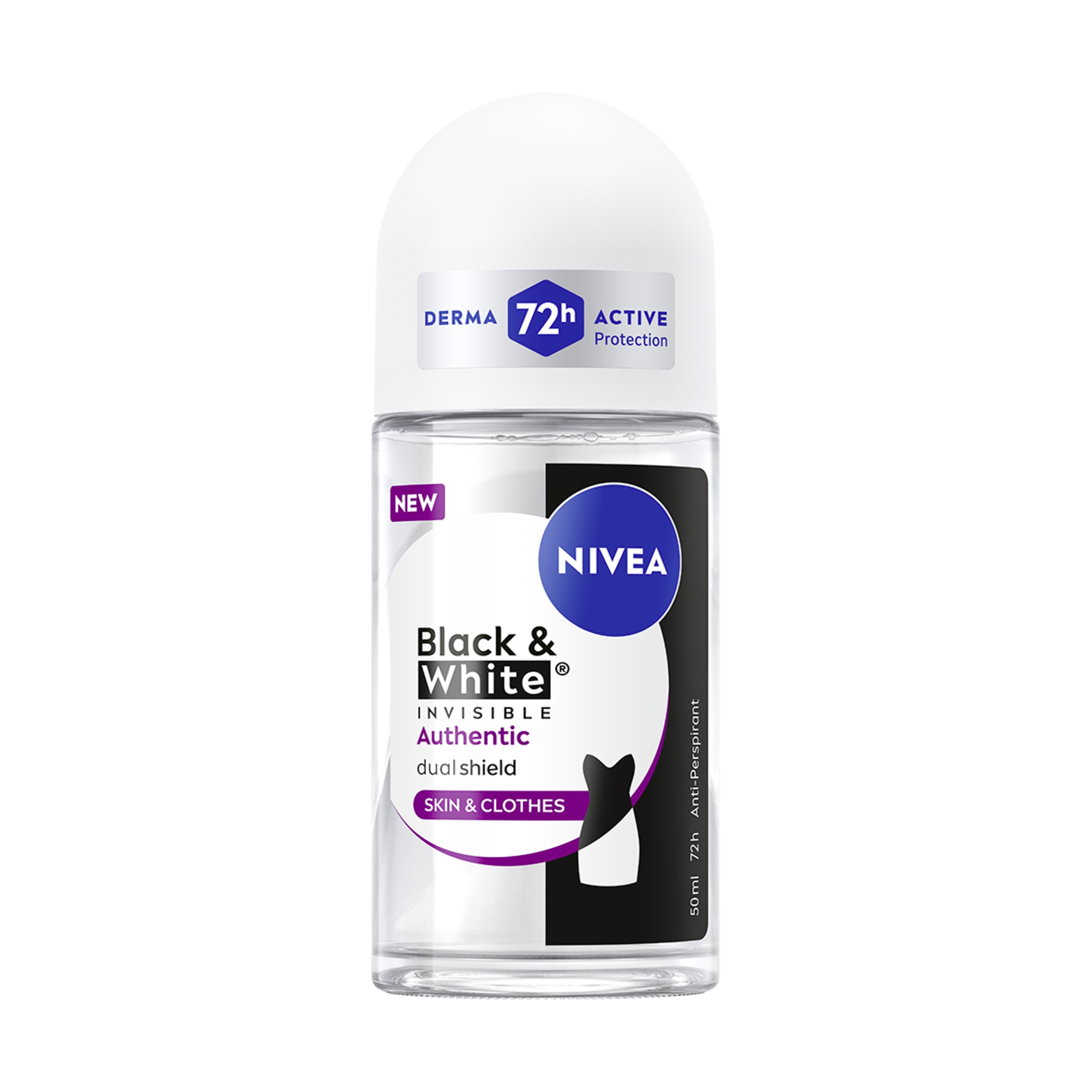 NIVEA INVISIBLE BLACK&WHITE WHITE AUTHENTIC Дамски рол-он, 50мл.