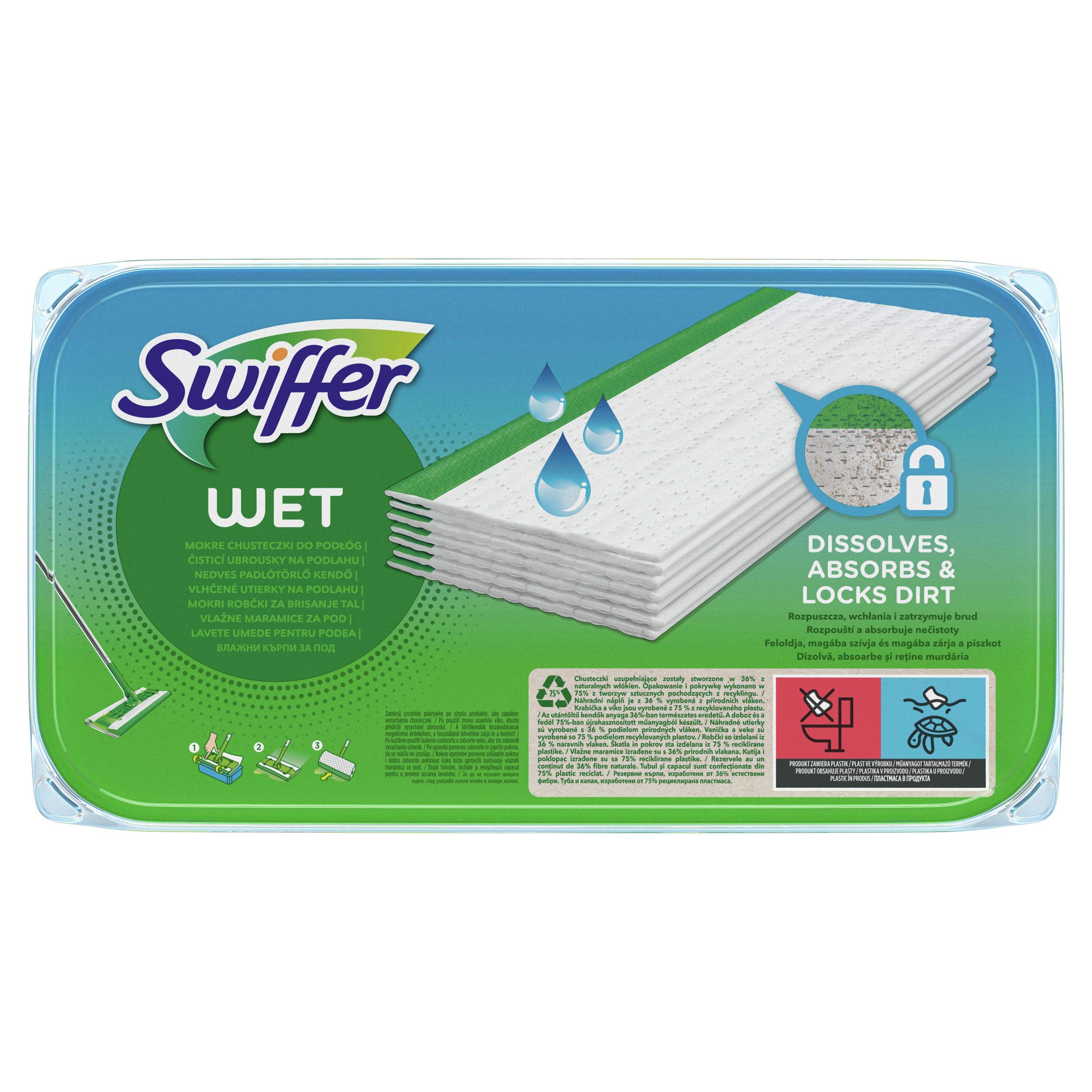 SWIFFER WET Влажни рефила за почистване на под, 10бр.