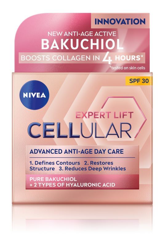 NIVEA CELLULAR HYALURON FILLER + ELASTICITY Дневен крем за лице против стареене, 50 мл.
