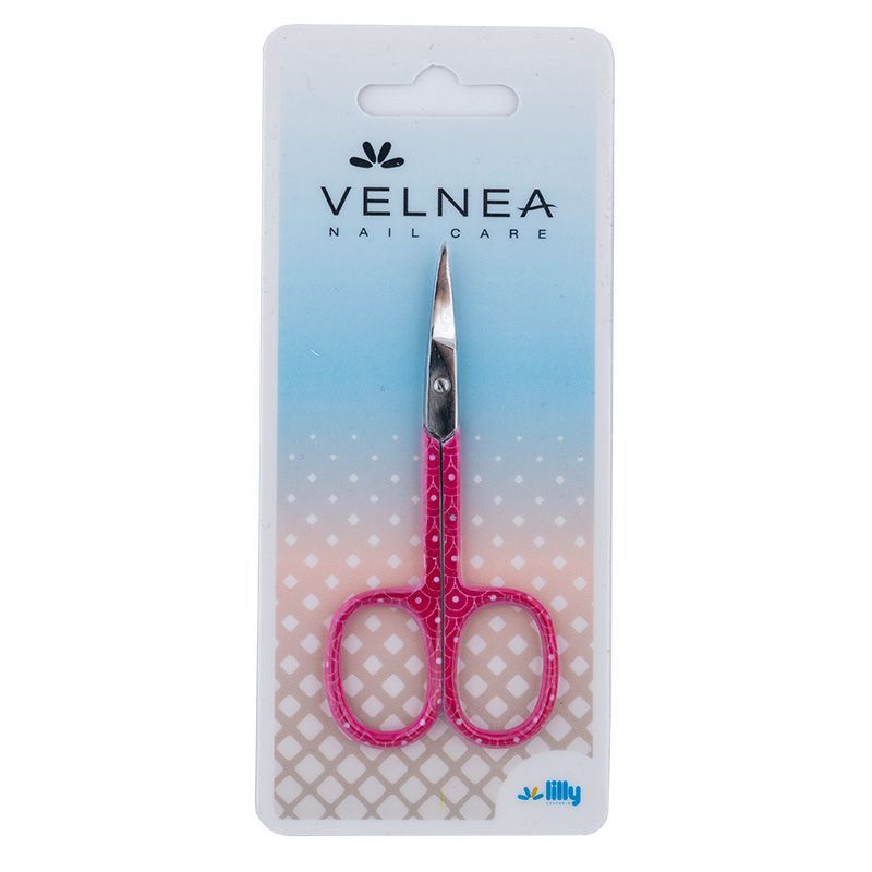 VELNEA NAIL CARE Ножичка за кожички инокс розова , 1 бр