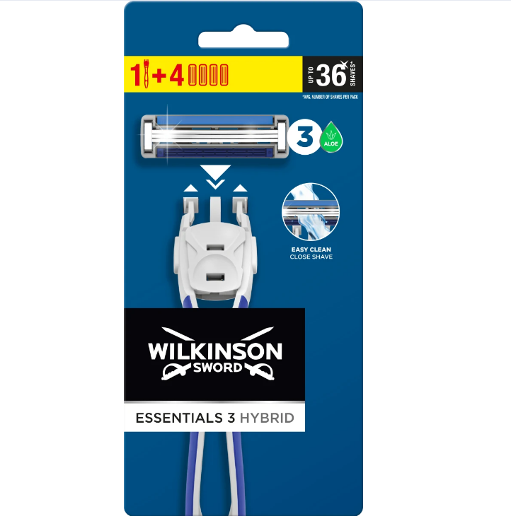 WILKINSON ESSENTIALS 3 Hybrid Мъжка самобръсначка,+4 резервни ножчета