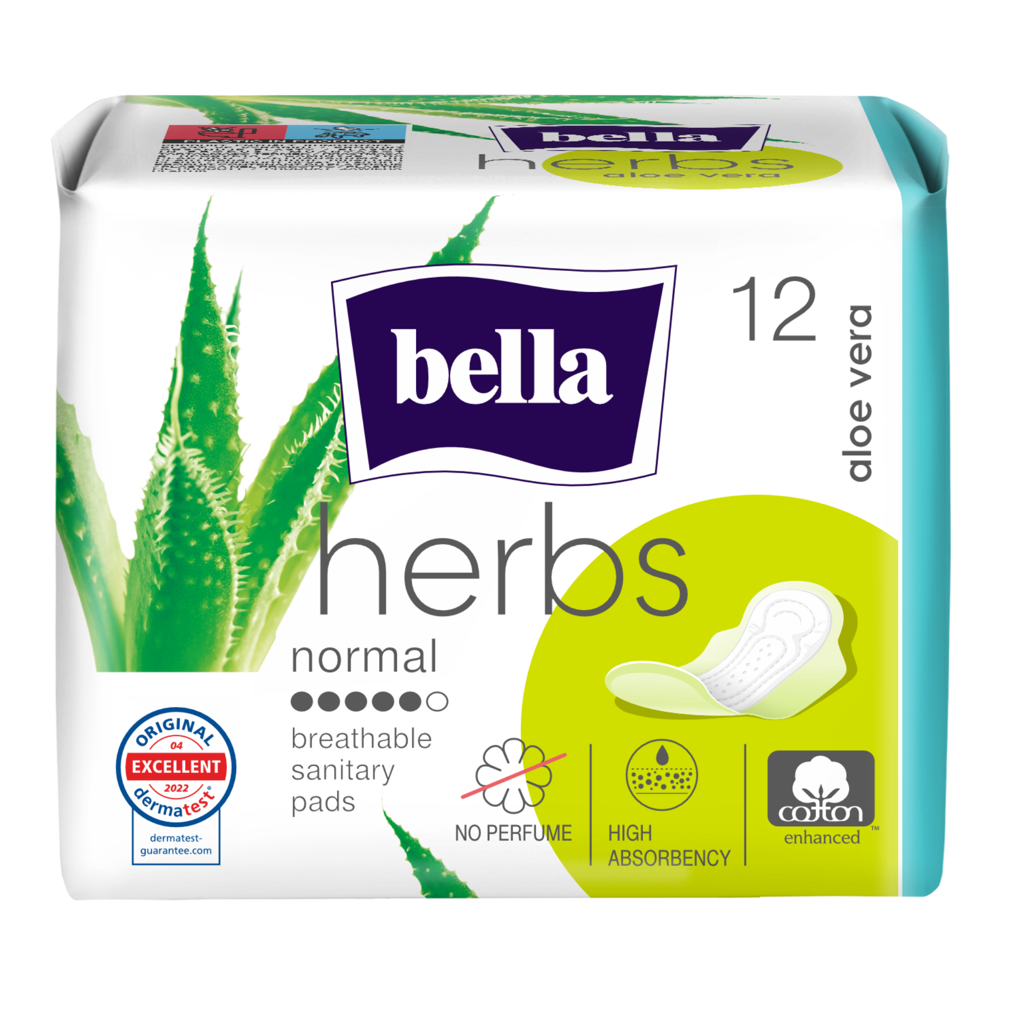 BELLA HERBS ALOE VERA Дамски превръзки, 12 бр.