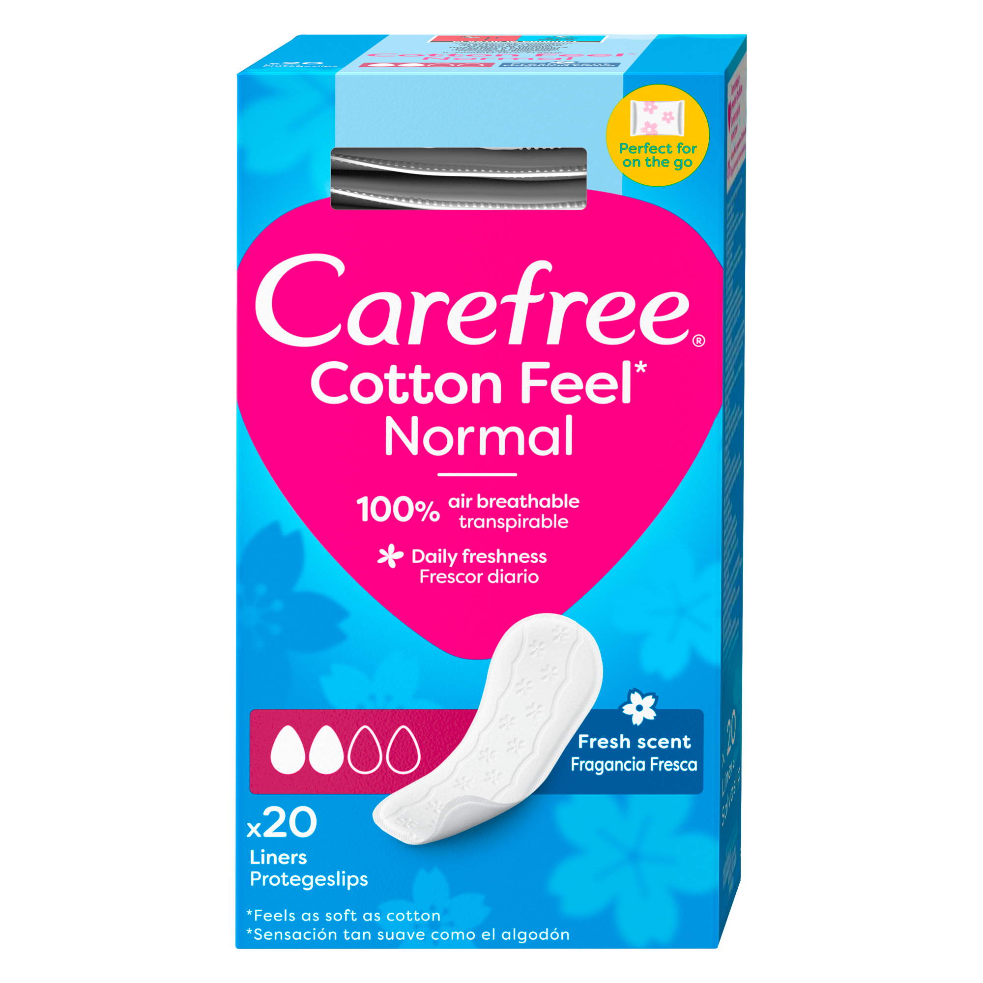 CAREFREE NORMAL FRESH Ежедневни превръзки индивидуални опаковки, 20 бр.