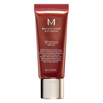 MISSHA M PERFECT COVER BB Крем SPF42 No.21/Light Beige, 20 мл.