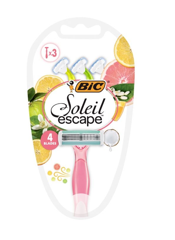 BIC MISS SOLEIL ESCAPE CITRUS Дамска еднократна самобръсначка, 3 бр.