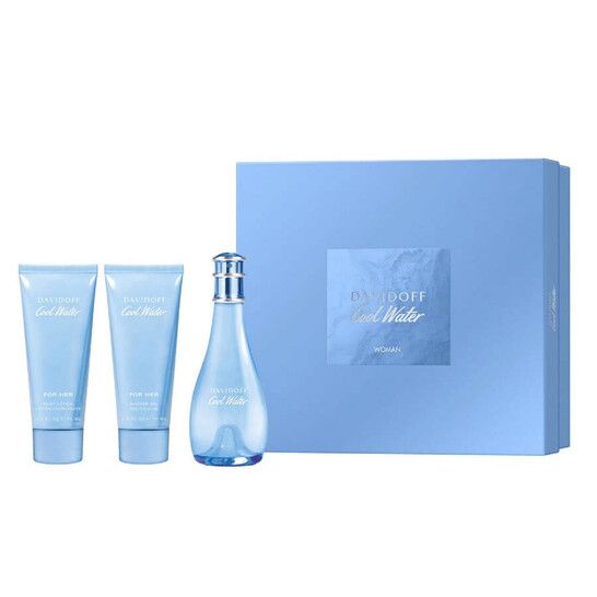 DAVIDOFF COOL WATER Комплект дамска тоалетна вода 100мл.+лосион за тяло 75мл.+душ гел 75мл.