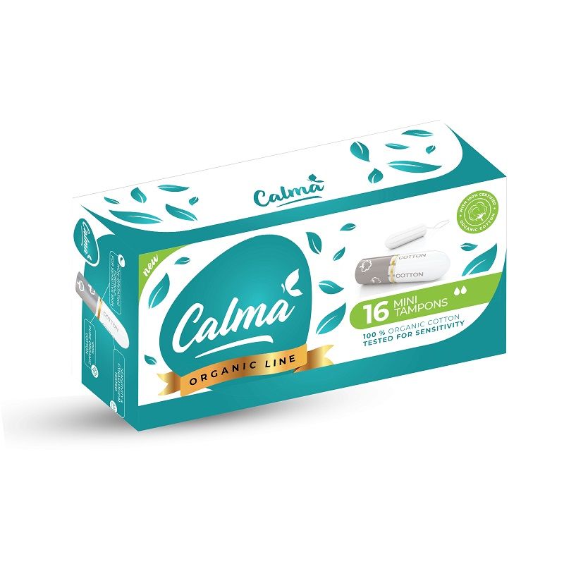 CALMA ORGANIC COTTON Дамски тампони мини, 16 бр.