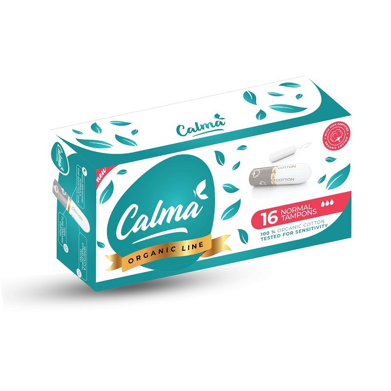 CALMA ORGANIC COTTON Дамски тампони нормал, 16 бр.