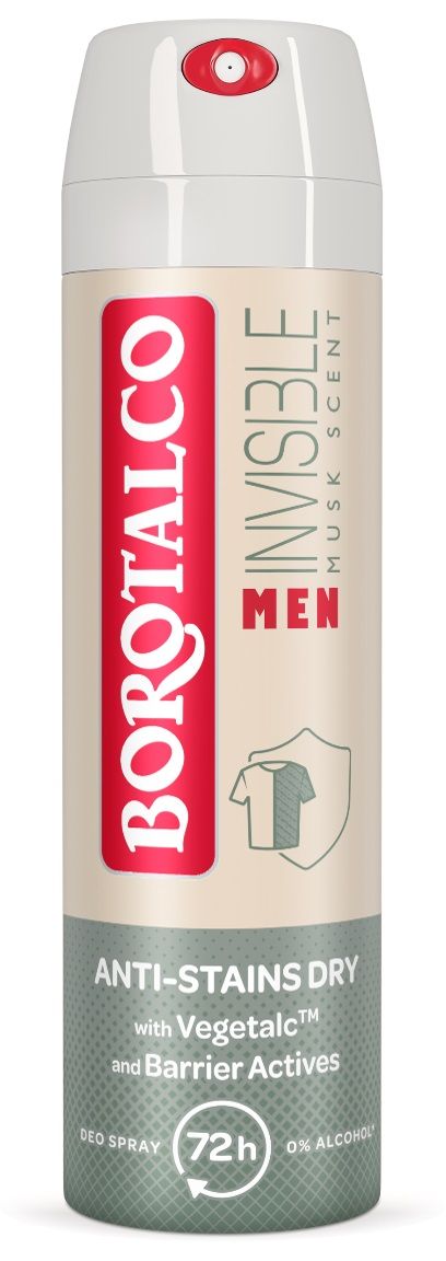 BOROTALCO MEN MUSK Дезодорант спрей инвизибъл, 150 мл