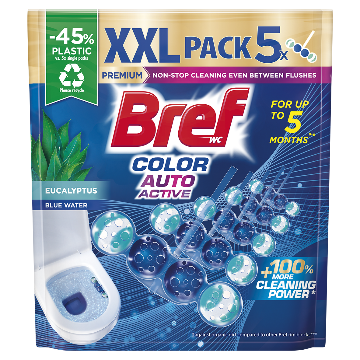 BREF COLOR AKTIV EUCALYPTUS Ароматизатор за тоалетна,5x50гр.