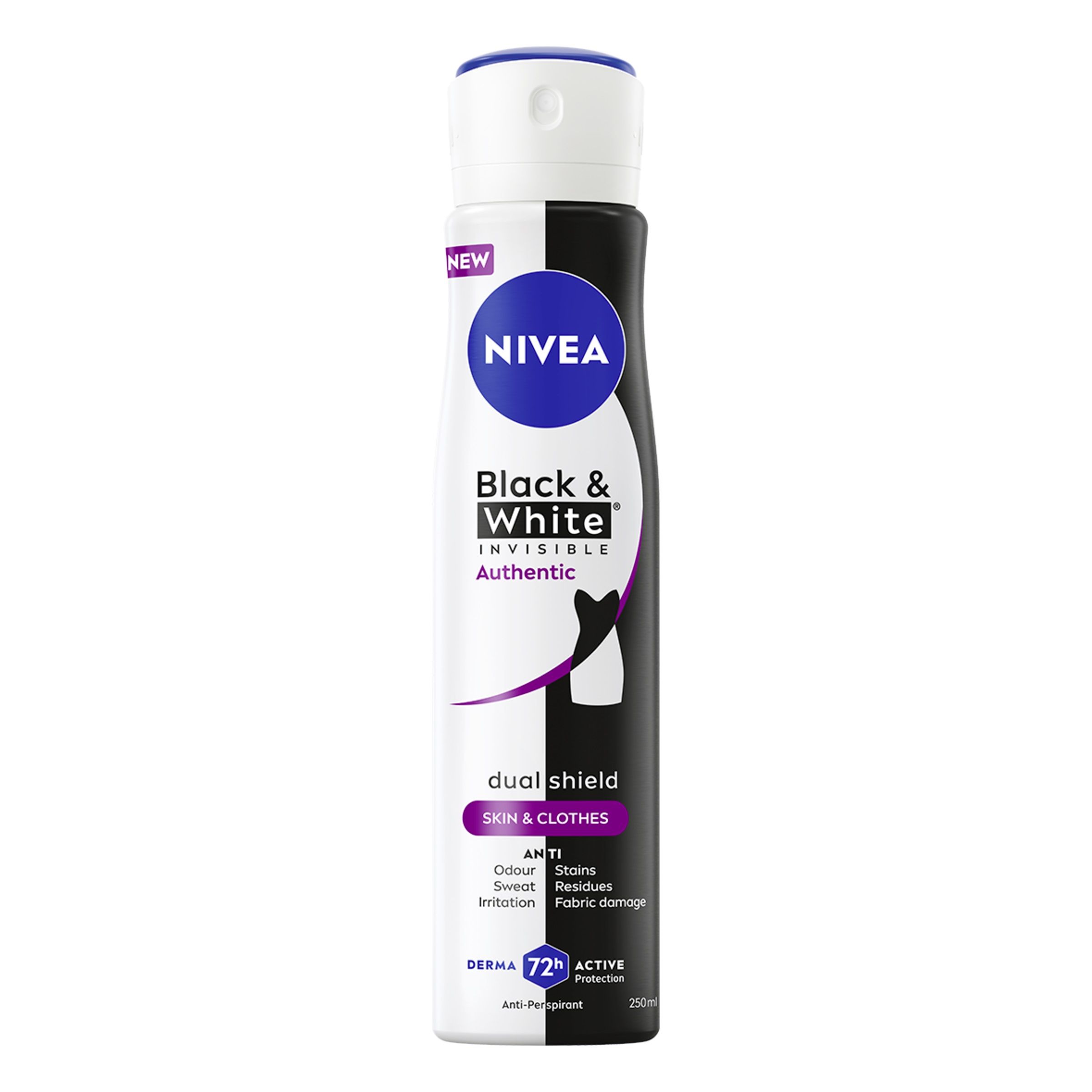 NIVEA INVISIBLE BLACK&WHITE AUTHENTIC Дамски део спрей, 250мл.