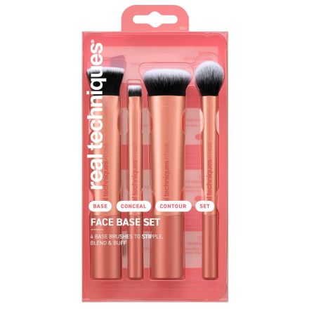 REAL TECHNIQUES FACE BASE Kомплект четки за грим, 4 части 