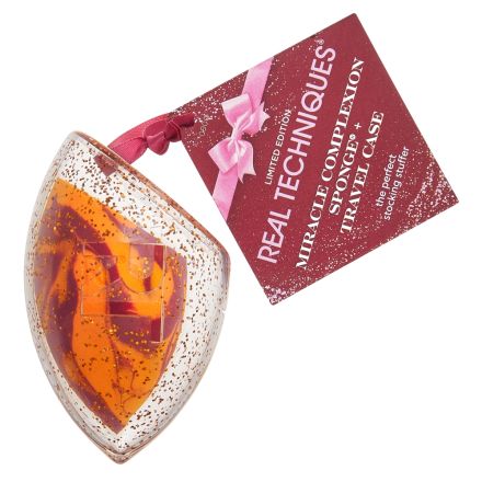 REAL TECHNIQUES MIRACLE COMPLEXION SPONGE XMAS 2025 Гъба за грим + кутийка за път