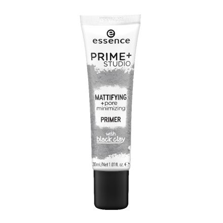 ESSENCE PRIME Матираща основа за лице с черна глина, 30 мл.