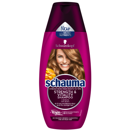 SCHAUMA STRENGHT&VITALITY Шампоан за тънка и слаба коса, 250 мл.
