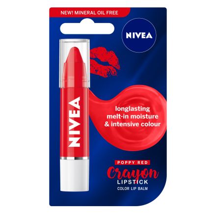 NIVEA CRAYON LIPSTICK Балсам за устни Poppy red, 3 гр.