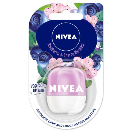 NIVEA POP BALL Балсам за устни боровинка и черешов цвят, 7 гр.