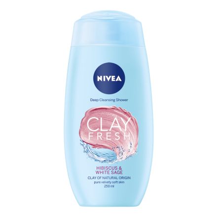 NIVEA CLAY FRESH Душ гел Хибискус & Градински чай, 250 мл.