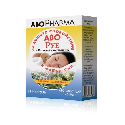 ABO PHARMA ABO РУЕ с магнезий и витамин В6 за нормален сън, 24 бр.