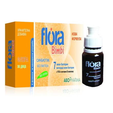 ABO PHARMA ABO FLORA 7 млрда живи организми синбиотик, 6 течни флакони