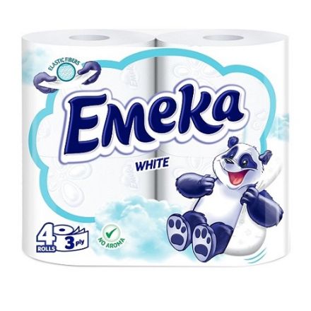 EMEKA WHITE Тоалетна хартия 3 пласта, 4 бр.