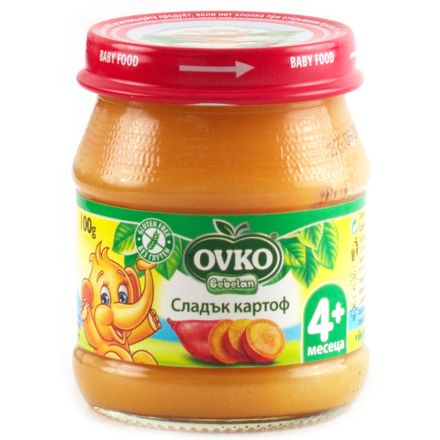 BEBELAN OVKO Бебешко пюре сладък картоф 4+мес, 100 гр.