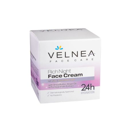VELNEA FACE CARE Нощен крем за суха и чувствителна кожа, 50 мл.