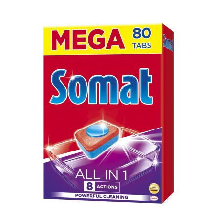 SOMAT ALL IN ONE Таблетки за съдомиялна всичко в едно, 80 таблетки
