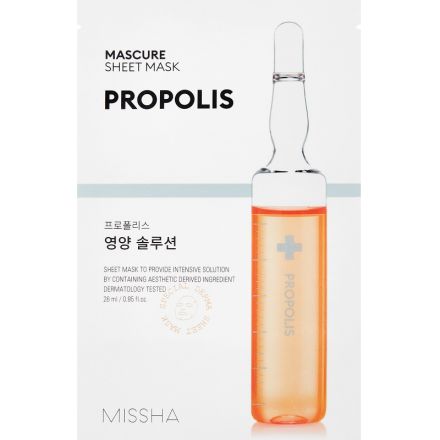 MISSHA MASCURE Подхранваща солюшън лист маска за лице, 27 мл.