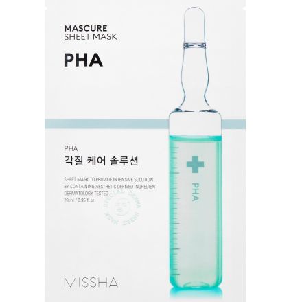 MISSHA MASCURE Пилингсолюшън  лист маска за лице, 27 мл.
