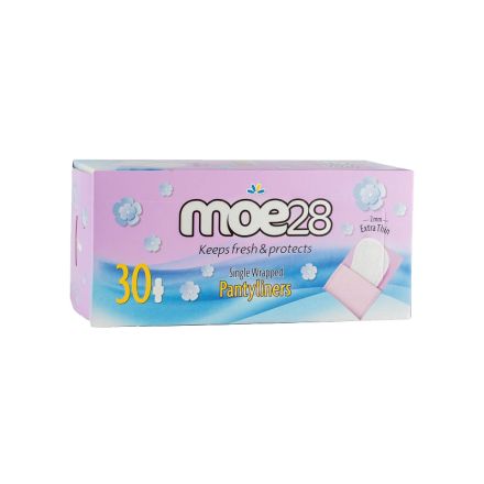 MOE28 Ежедневни дамски превръзки extra thin single wrapped, 30 бр.