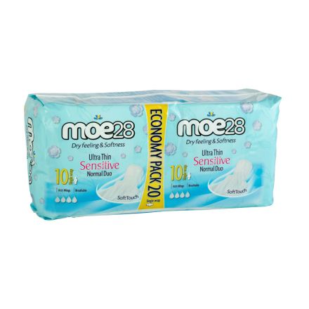 МОЕ28 Дамски превръзки sensitive normal duo, 20 бр.
