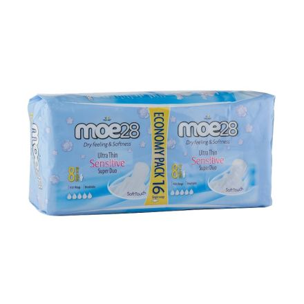 МОЕ28 Дамски превръзки sensitive super duo, 16 бр. 