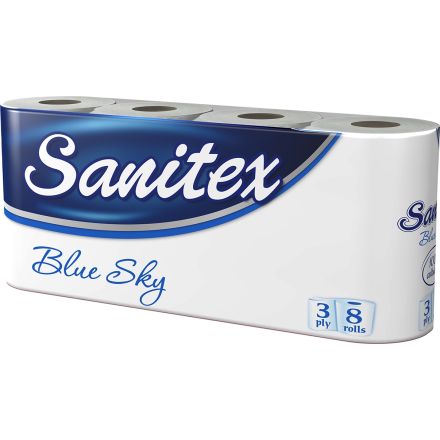 SANITEX Тоалетна хартия Blue Sky, 8 бр.