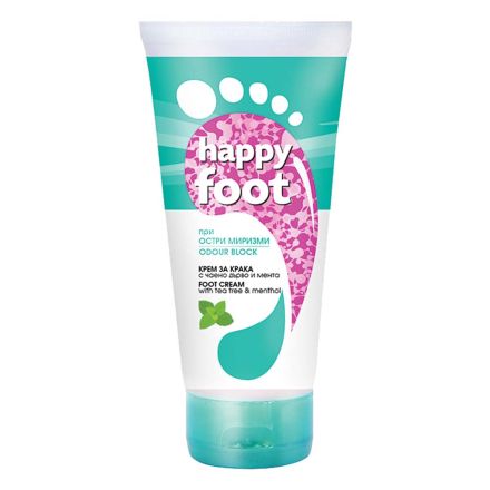 HAPPY FOOT Део крем при остри миризми с чаено дърво/мента,150 мл