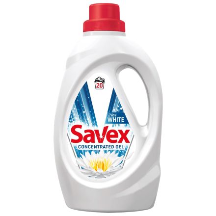 SAVEX 2IN1 WHITE Гел за бяло пране, 1.1 л.