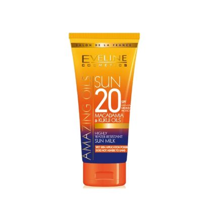 EVELINE AMAZING OILS Слънцезащитно мляко SPF20, 200 мл.