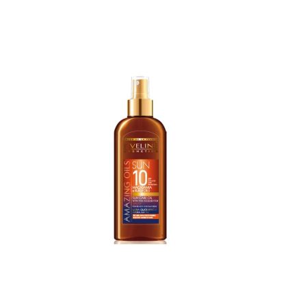 EVELINE AMAZING OILS Слънцезащитно олио с ускорител за тен SPF10, 150 мл.