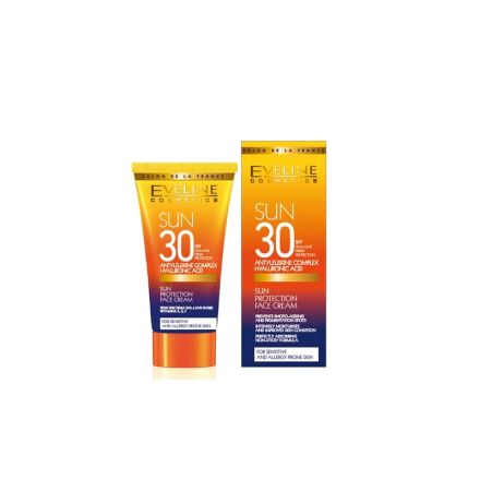 EVELINE AMAZING OILS Слънцезащитен крем за лице SPF30, 50 мл.