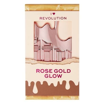 I HEART REVOLUTION GLOW MINI CHOCOLATE Палитра хайлайтъри Rose Gold, 1бр.