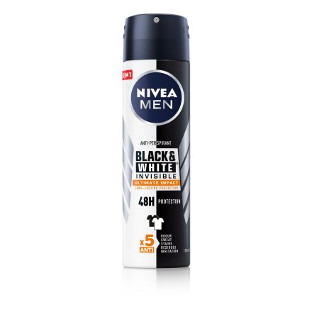 NIVEA MEN Мъжки део спрей Invisible on Black & White Ultimate Impact, 150мл.