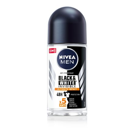 NIVEA MEN Мъжки део рол-он Invisible on Black & White Ultimate Impact, 50мл