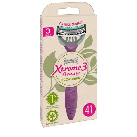 XTREME3 BEAUTY ECO GREEN Дамска самобръсначка, 4 бр.