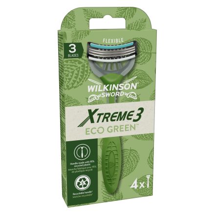 XTREME3 ECO GREEN Мъжка самобръсначка, 4 бр.