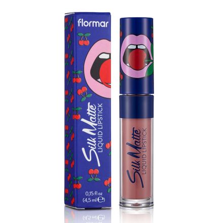 FLORMAR CHERRY SILK MATTE Течно матово червило с аромат на череши №35 Lambert, 1бр.  FLORMAR CHERRY SILK MATTE Течно матово червило с аромат на череши №35 Lambert, 1бр.