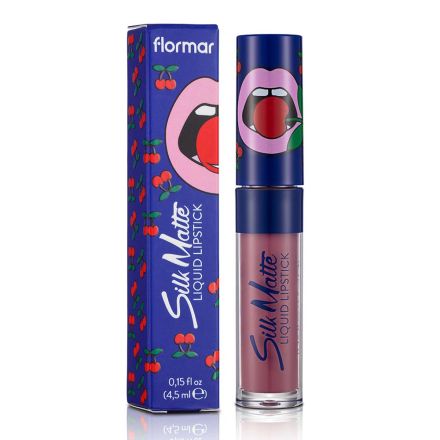 FLORMAR CHERRY SILK MATTE Течно матово червило с аромат на череши №37 Tulare, 1бр.  FLORMAR CHERRY SILK MATTE Течно матово червило с аромат на череши №37 Tulare, 1бр.