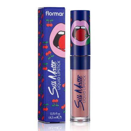 FLORMAR CHERRY SILK MATTE Течно матово червило с аромат на череши №40 Sweet, 1бр. 