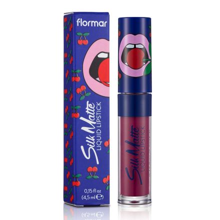 FLORMAR CHERRY SILK MATTE Течно матово червило с аромат на череши №51 Sour, 1бр. 